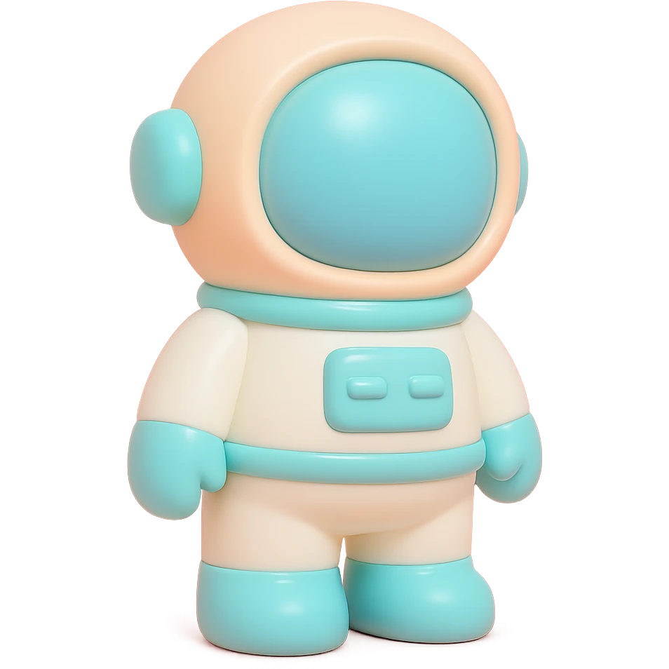 astronaut character in vinyl figure style emoji