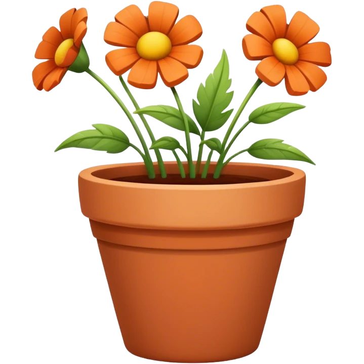 empty flower pot, emoji