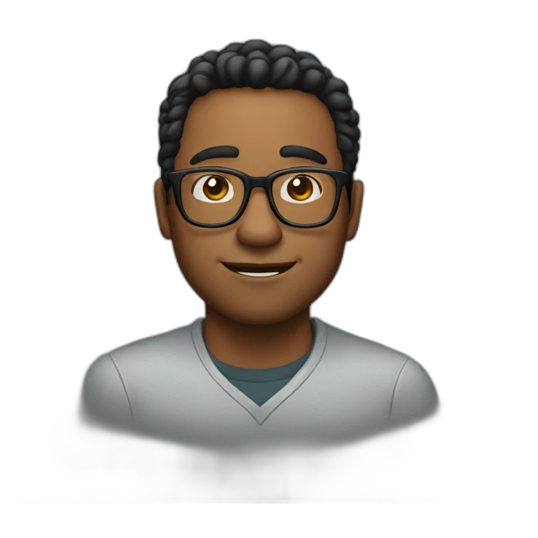 33 years old, wearing glasses, man emoji