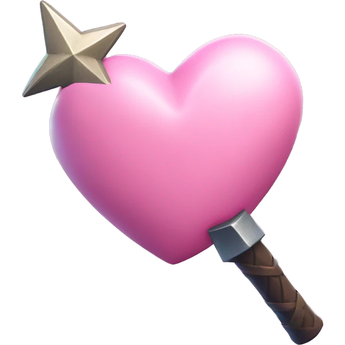 light pink heart with fortnite star wand pickaxe  emoji