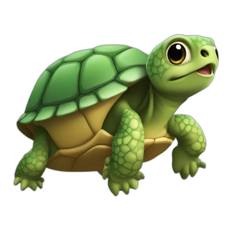 Tortue sur un chat emoji