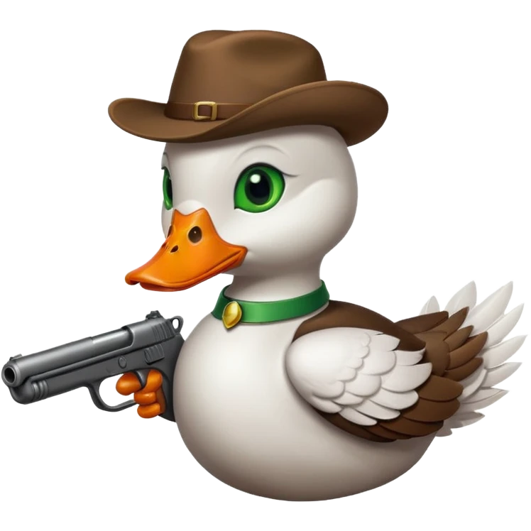 Duck with a gun emoji