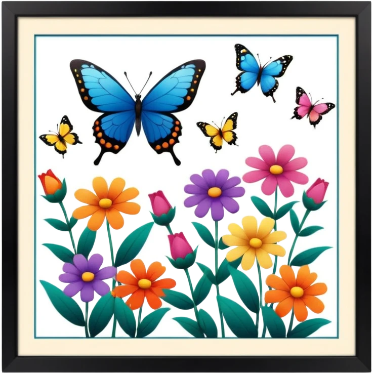 flowers butterflies frame certificates for kids emoji