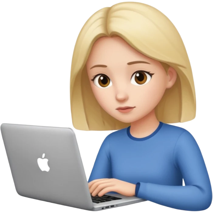 girl use laptaop emoji