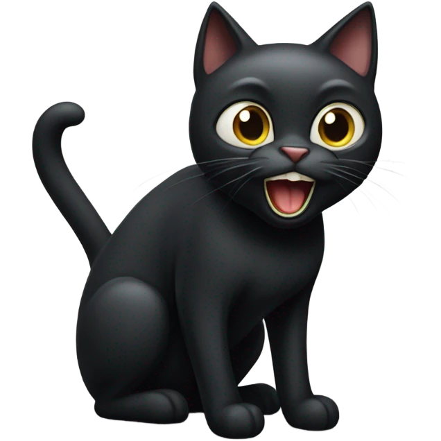 Black cat shouting loudly emoji