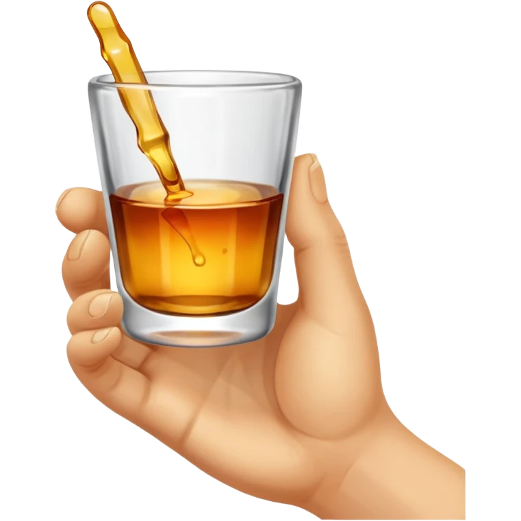 a hand holding a small shot glass emoji