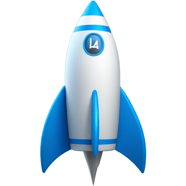 Blue rocket emoji