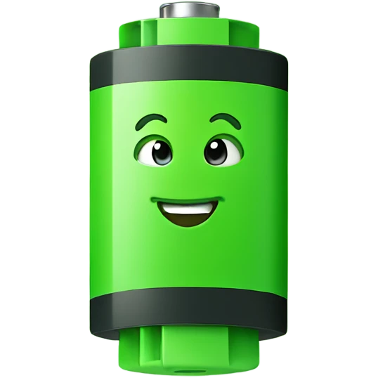  Green battery smiling emoji