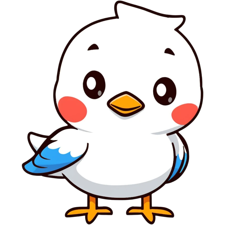 a cute bird emoji