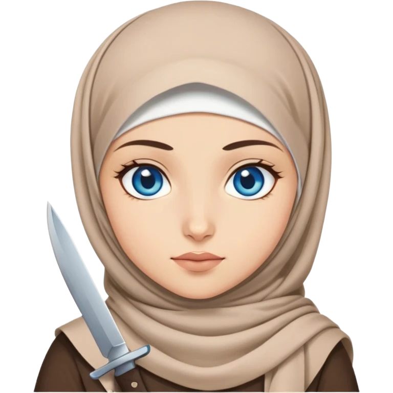 Turkish beautiful finish Konya girl blue eyes with hijab and with a knife  emoji