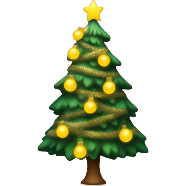Christmas tree with warm yellow lights emoji