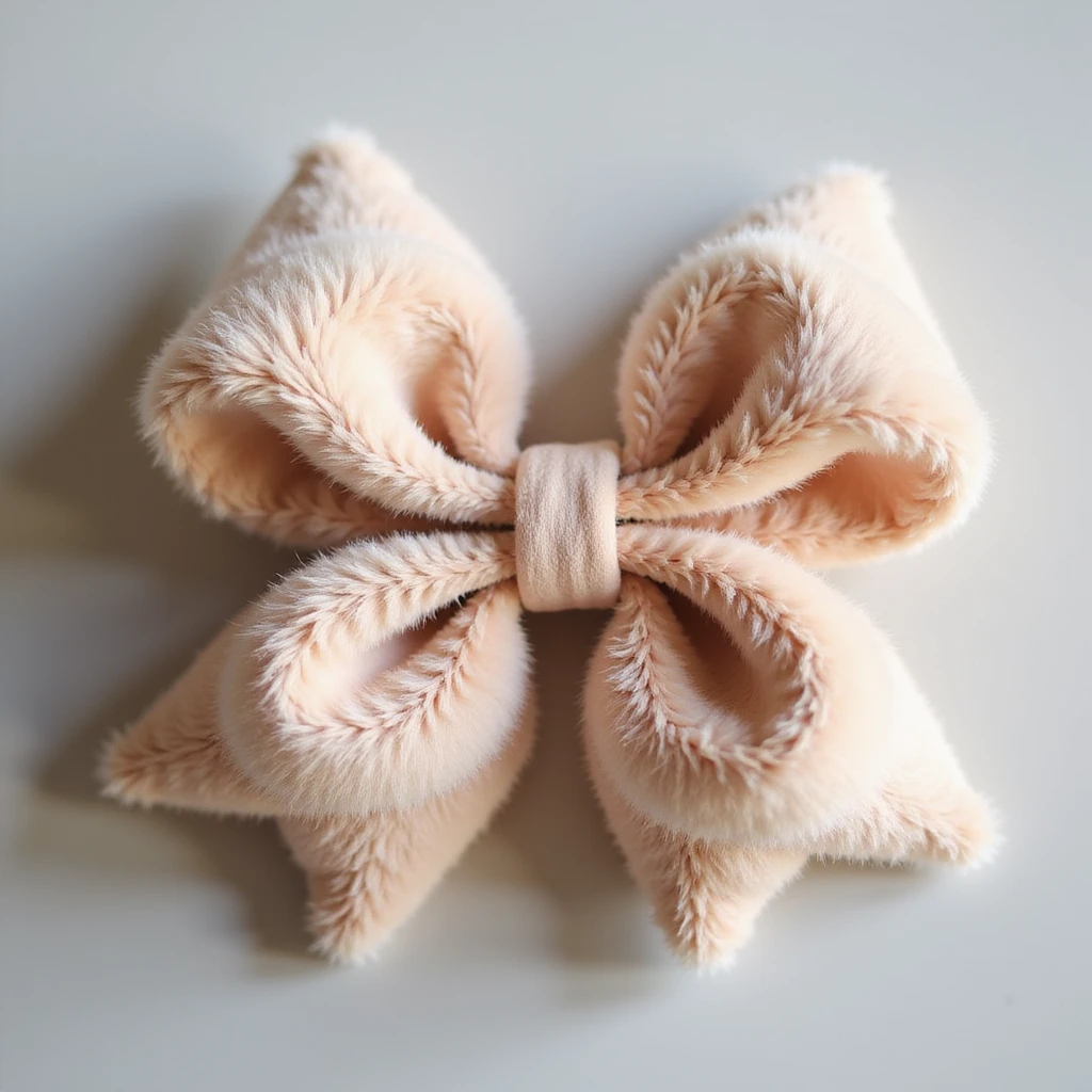 fluffy bow, realistic texture, gentle lighting, detailed and natural emoji