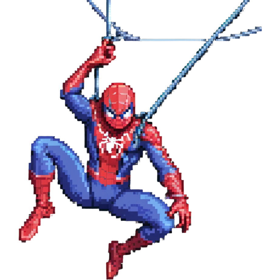 Spider-Man swinging on web emoji