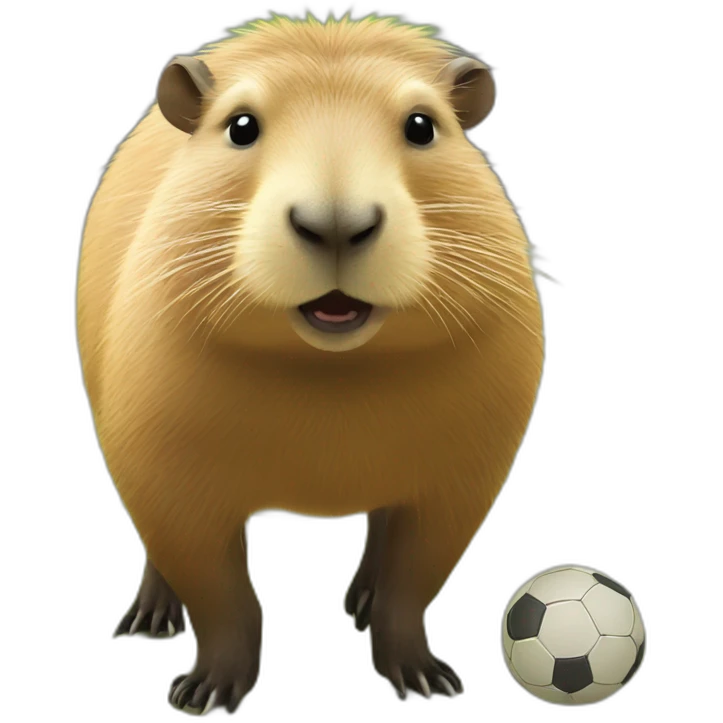 Capybara whit footbal emoji