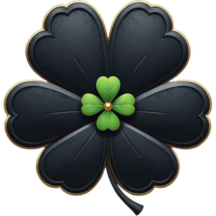Trébol negro de cinco hojas emoji
