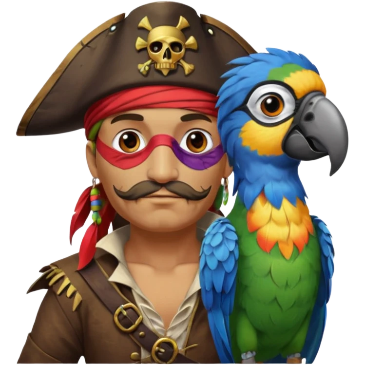 pirate and parrot emoji
