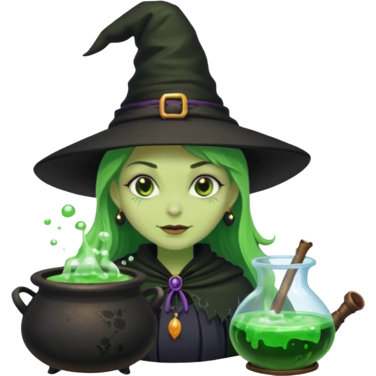 green witch cooking potion emoji
