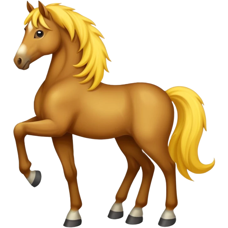 Brown horse with yellow hair emoji