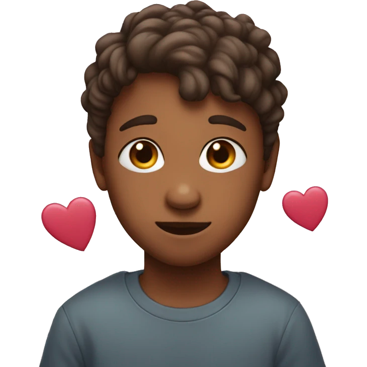 The head of a boy with hearts in his eyes  emoji
