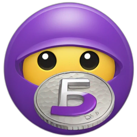 purple gf letters on a golf coin emoji