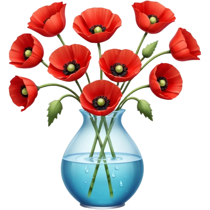 poppy flowers in a vase emoji