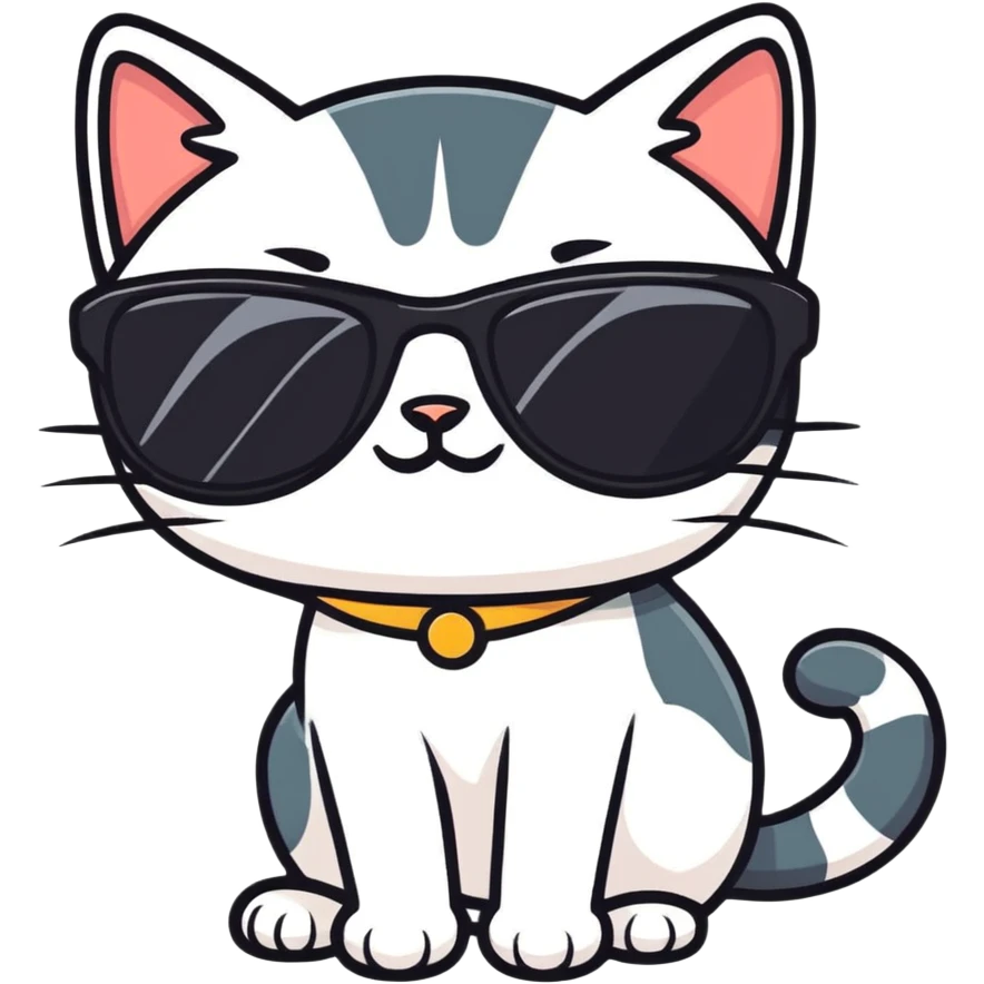 Cat with sunglasses emoji
