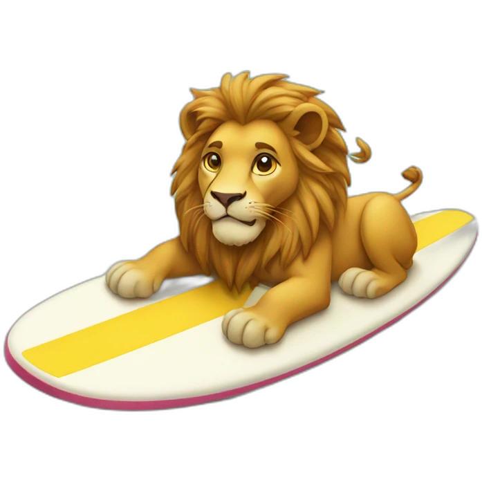 Lion on a surfboard emoji