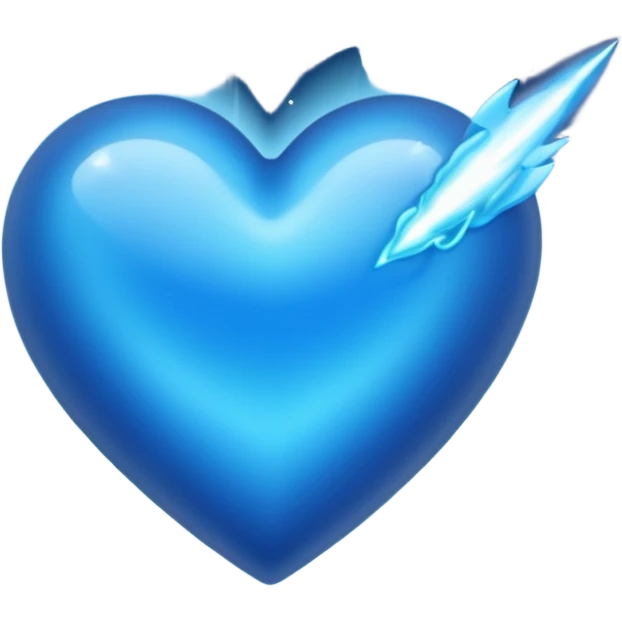 blue heart with a comet emoji