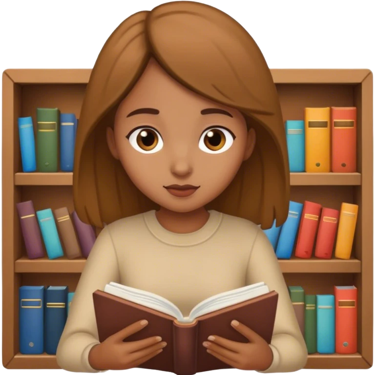 Light brown girl reading a book emoji
