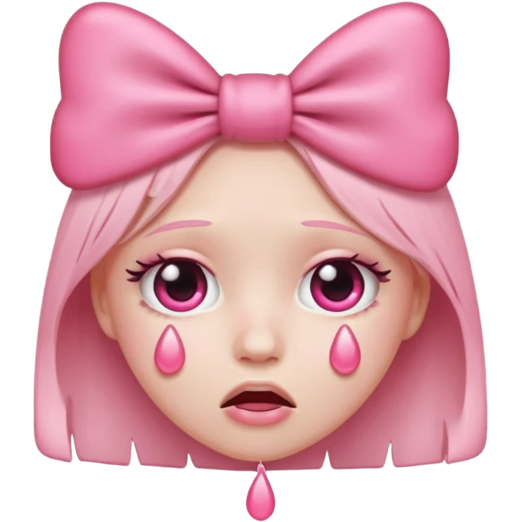heart eyes emoji but crying pink bow tears emoji