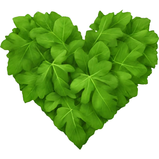 Heart made of leafs emoji
