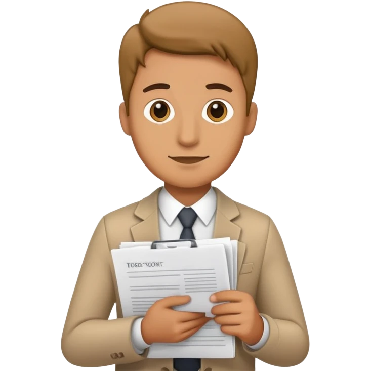 man holding documents and papers emoji
