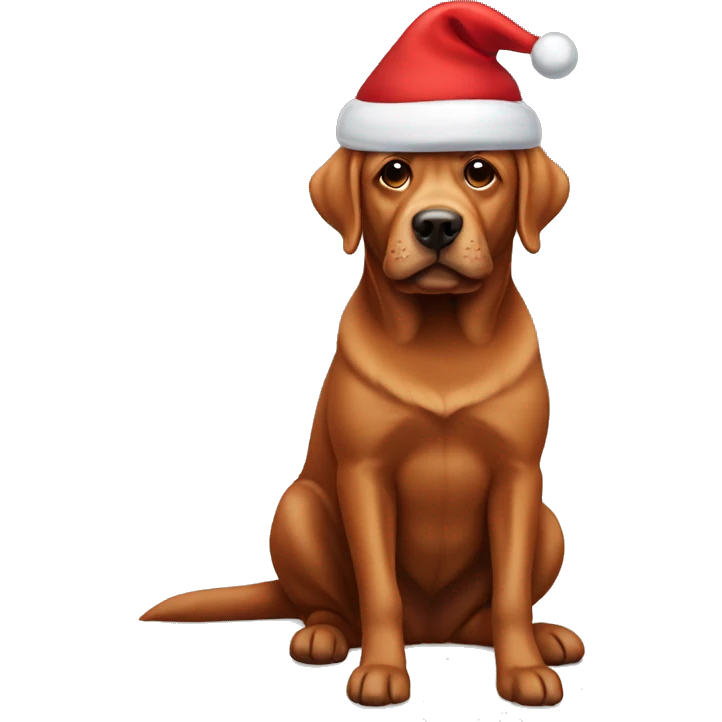 Red lab with santa hat emoji