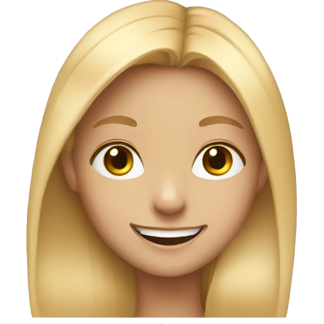 smiling girl with long blonde hair  emoji