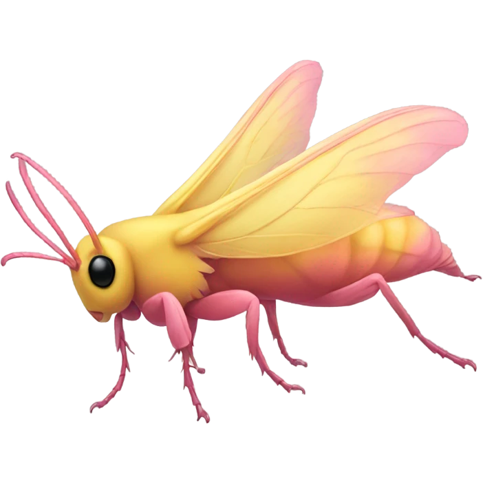Rosy maple moth side profile emoji