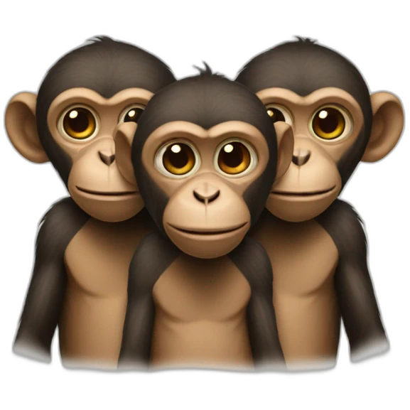 Three headed monkey emoji