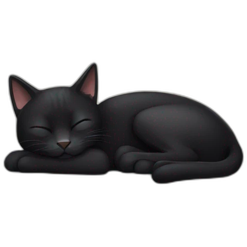 Black cat sleeping emoji