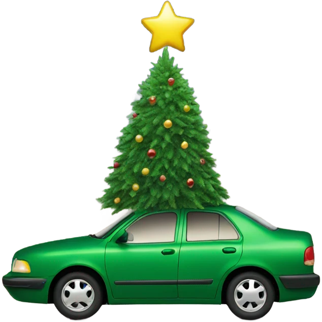 Christmas tree on a car emoji