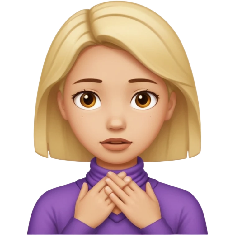a girl with her hands around her neck pretending to choke her self with a struggling look on her face emoji