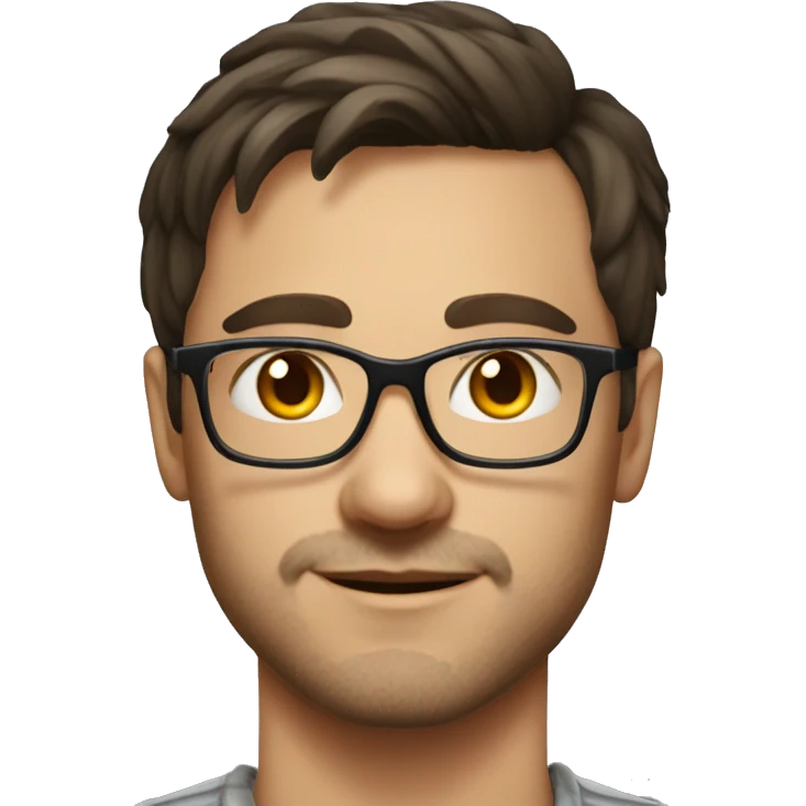 Brunette with glasses without beard, 29 years old, Russian
 emoji