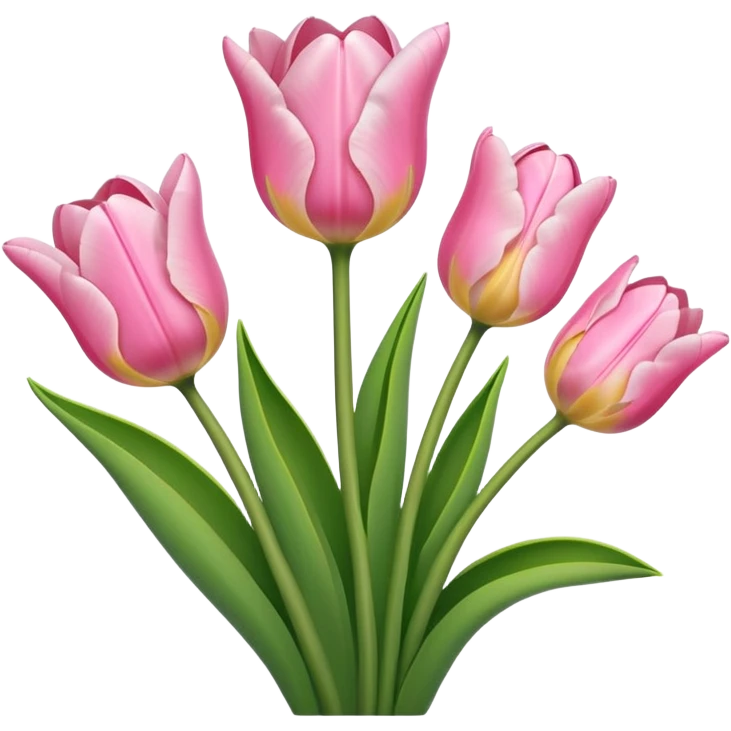 Aesthetic and adorable tulips soft pink emoji