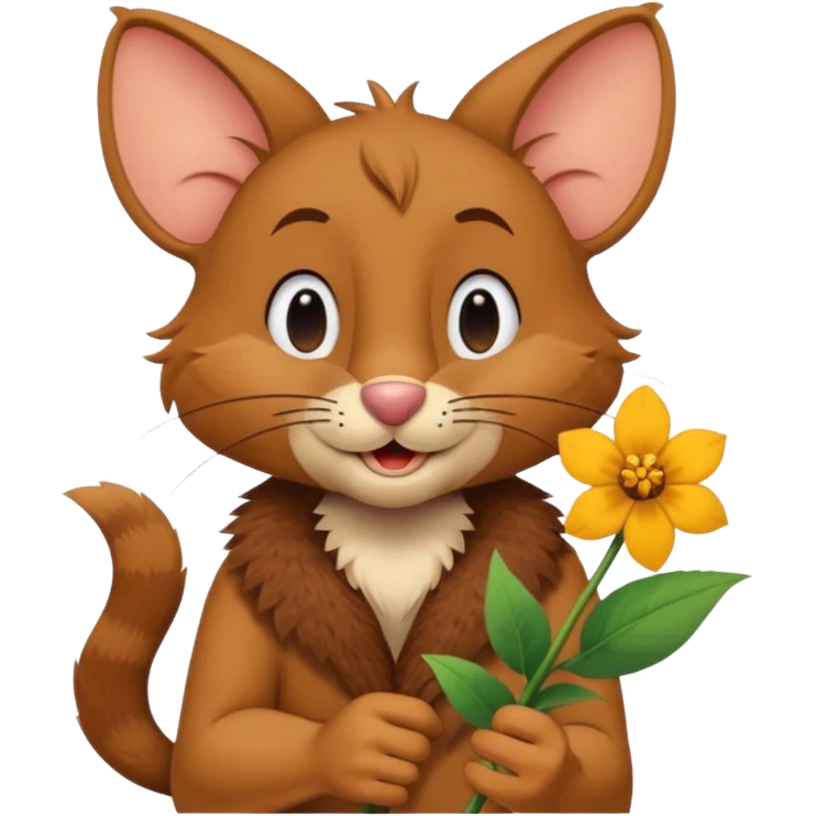 Jerry from tom and jerry, giving a flower emoji
