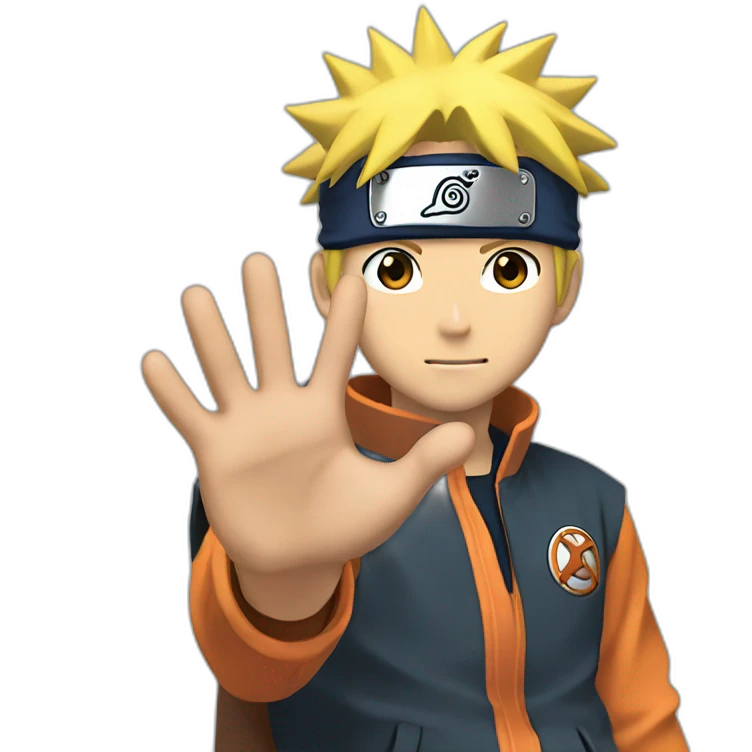 Naruto raising his hand emoji