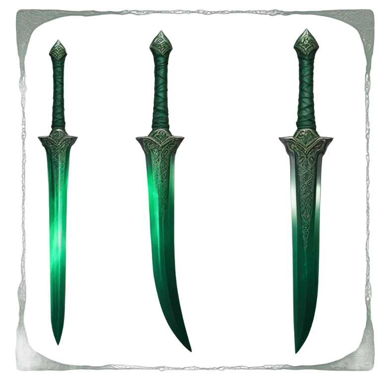 Emerald sword emoji