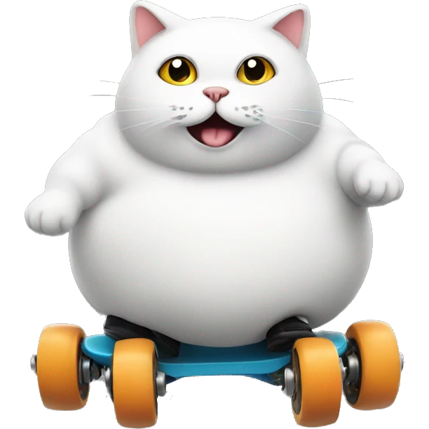 Fat cat on roller skates  emoji