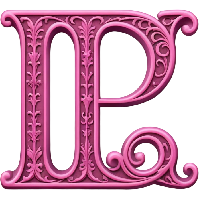 Pink gothic letter L emoji