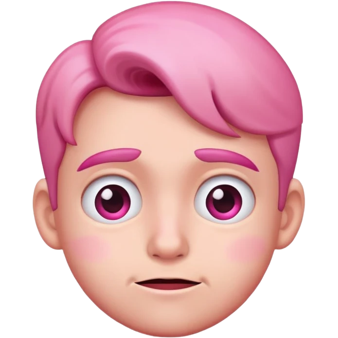 Confused eyebrow smirking pink emoji