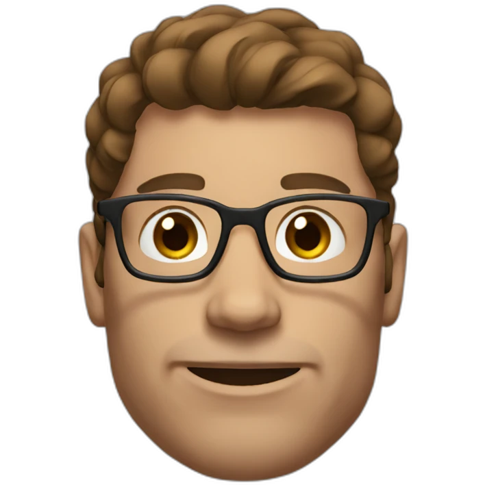 bodybuilder with brown hair and glasses without beard and clothes  emoji