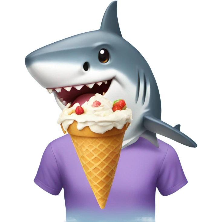 Shark with icecream  emoji