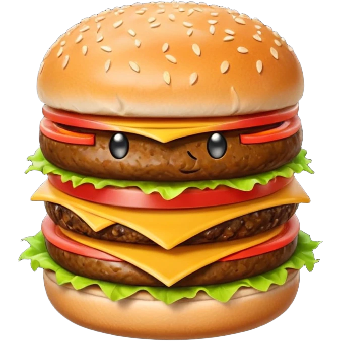 hamburger character with eyes and mouth emoji